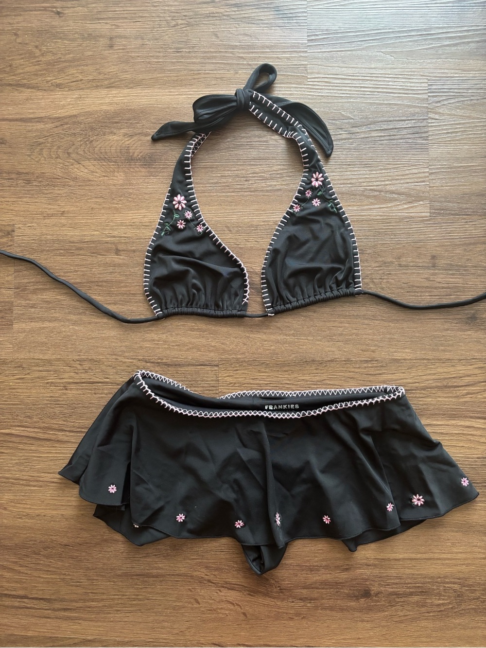 Frankie’s Bikinis Floral Embroidered Bikini